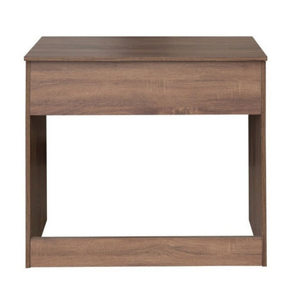Keyboard Desk Small Walnut Tray Drawer 32"W Computer Table, Brown