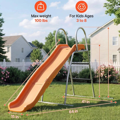 Freestanding Pool Slide W/Sprinkler & Ground Tarp Water Slide