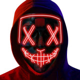Poptrend Halloween Mask LED Light up Mask Festival Cosplay, RED
