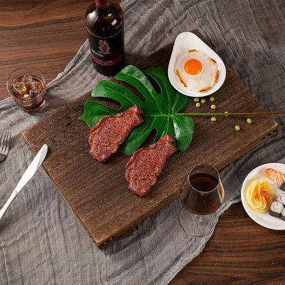 Wooden Serving Trays W/Handle Rectangular Rustic Tray, Set of 7