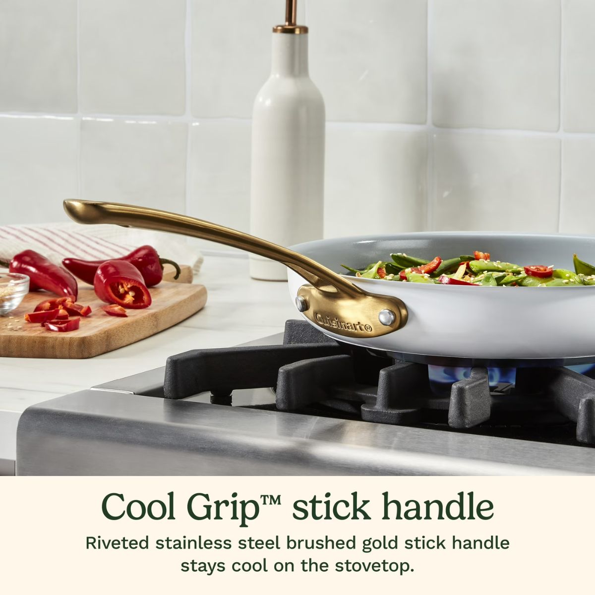 Chef’s Classic 10” Pan Stainless Steel Nonstick Ceramic Pan-White