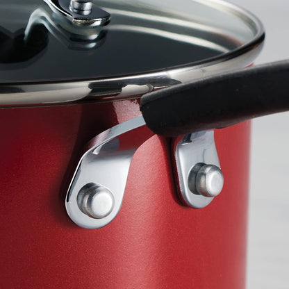 Cookware Set W/Lids 11-Piece Non Stick Pots and Pans Set-Red