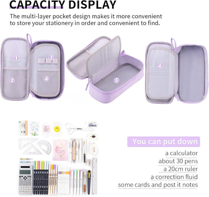 Pen Case Pencil Pouch Bag School Supplies Pencil Bag, Purple