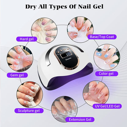 Gel Nail Dryer Lamp UV LED Smart Sensor LCD Display Drying Nail
