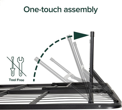 Metal Platform Bed SmartBase 14"H Underbed Steel Frame, Queen