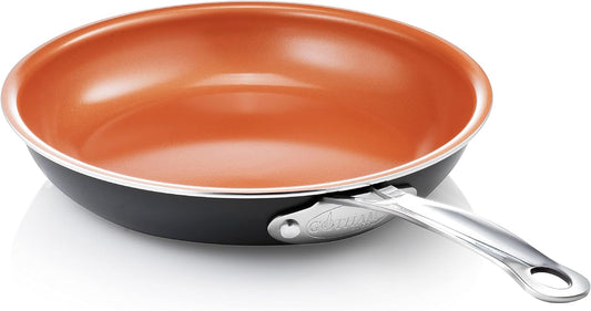 Nonstick Fry Pan Titanium Ceramic Copper Coating Skillet, 9.5 in