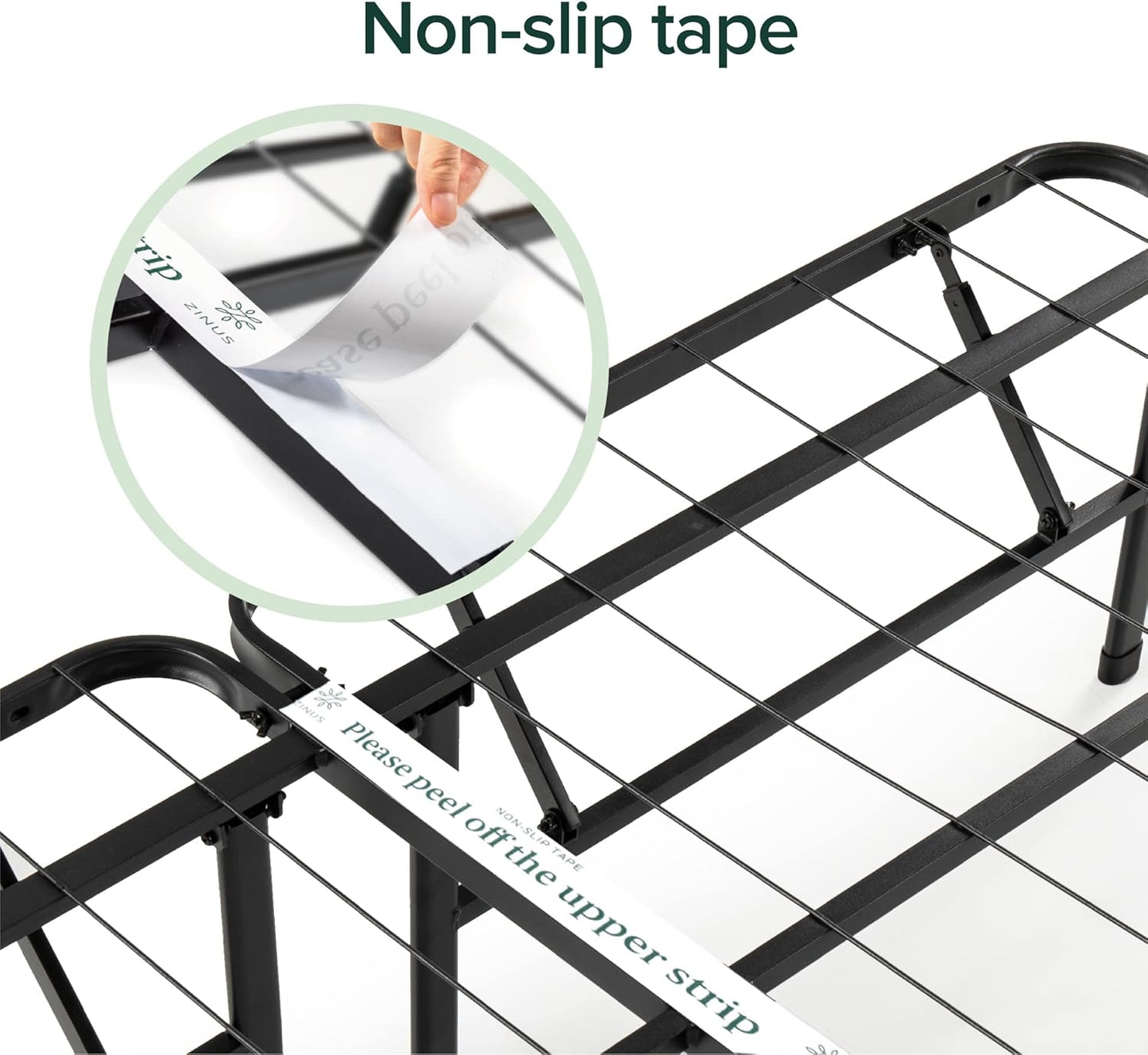 Metal Platform Bed SmartBase 14"H Underbed Steel Frame, Queen
