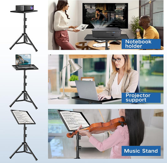 Tripod Stand Projector Laptop 22"-55" Height W/Rotating Tray