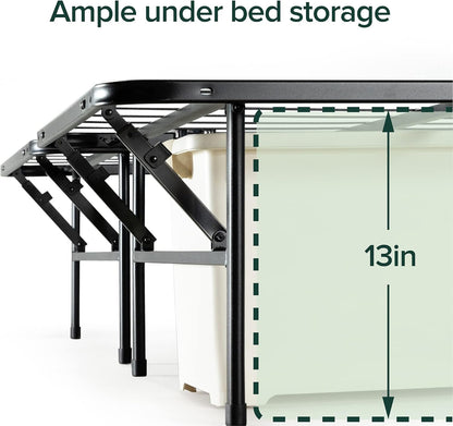 Metal Platform Bed SmartBase 14"H Underbed Steel Frame, Queen