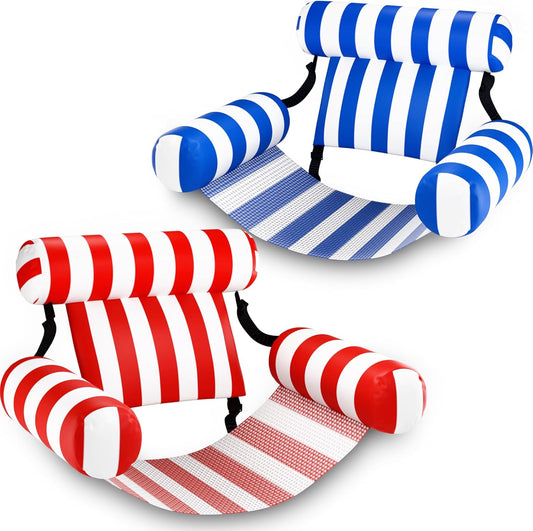 Pool Floats Chairs Inflatable Lounges Floating Hammock, 2 Packs