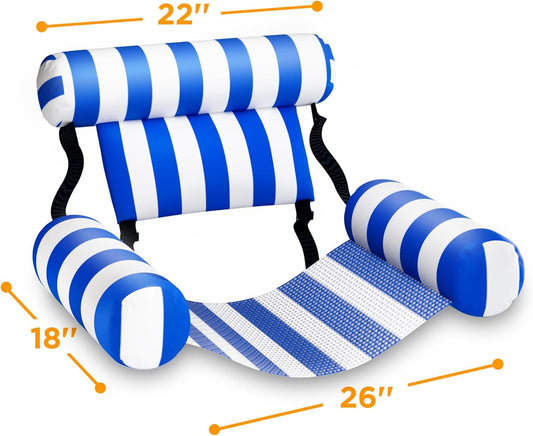Pool Floats Chairs Inflatable Lounges Floating Hammock, 2 Packs