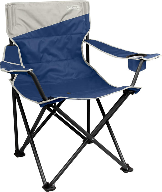 Coleman Portable Camping Chair Tall Quad II Outdoor Chair, Blue