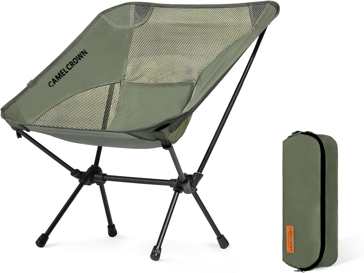 Portable Folding Chair Camping Backrest Lounge Chair -Green