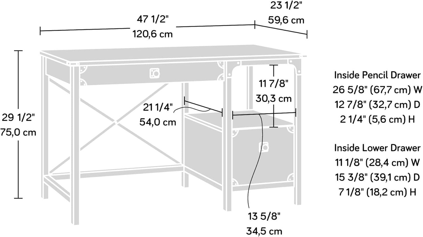 Office Desk Storage Drawers & Open Shelf Study Pedestal Desk