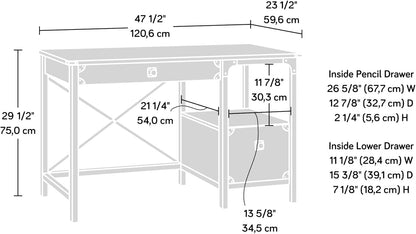 Office Desk Storage Drawers & Open Shelf Study Pedestal Desk