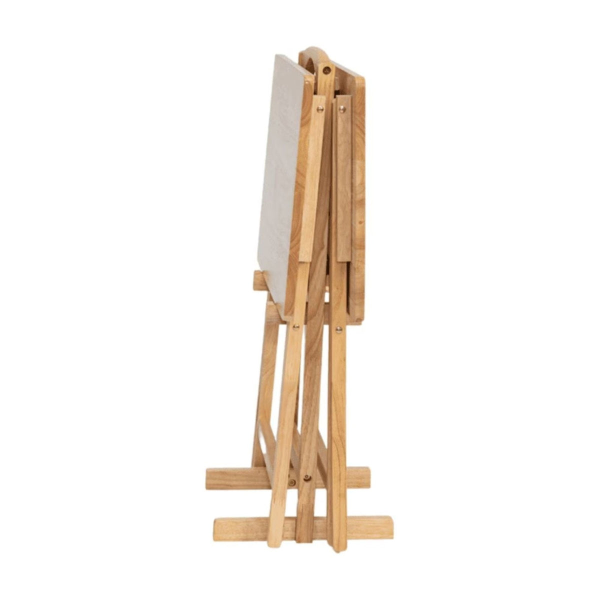Folding Trays W/Storage Rack 2 Tray Table 3-Piece Set, Natural