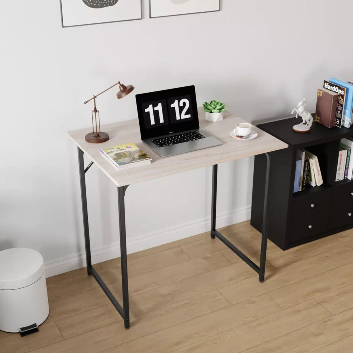 Computer Desk Office Metal Frame Modern 32"W Space Saving Desk