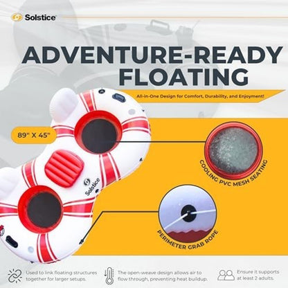 Duo Inflatable Tube Cupholders & Cooler River floating Raft
