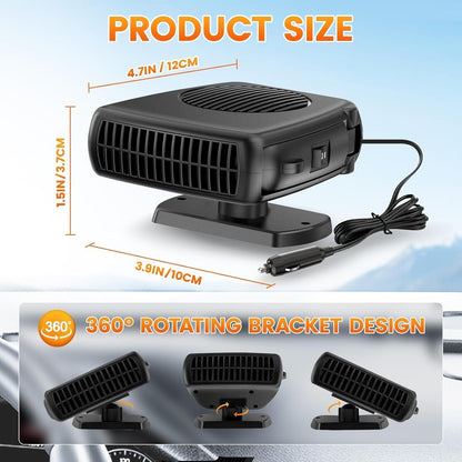 Portable Car Heater 12V Defroster 200W Defogging Car Fan Heater