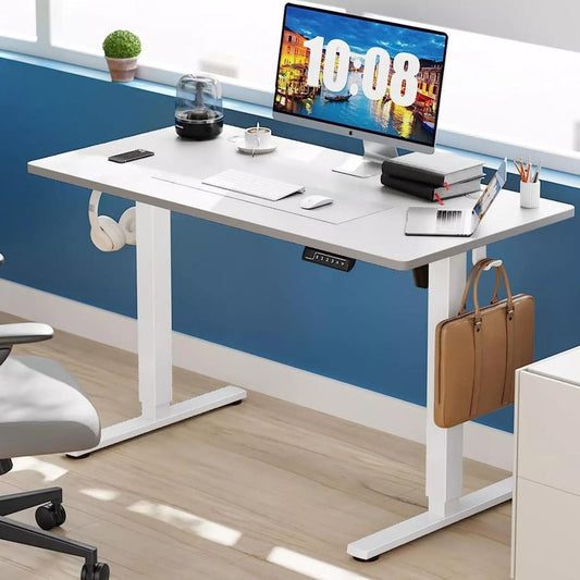 Electric Standing Desk Adjustable Height Sit Office Desk, White