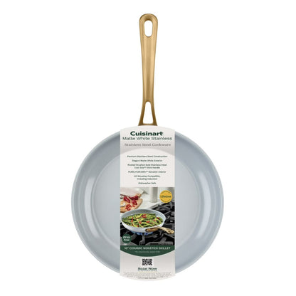Chef’s Classic 10” Pan Stainless Steel Nonstick Ceramic Pan-White