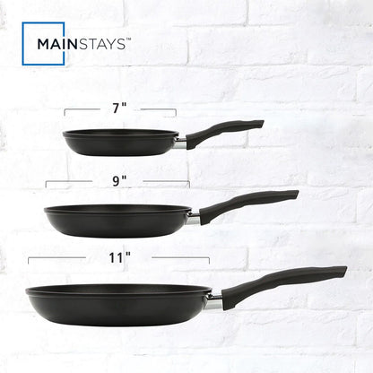 Aluminum Triple Non-Stick Skillet Everyday Use Set, 7", 9"&11"