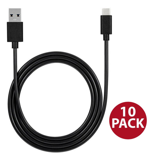 Type C to USB-A Cable Fast Charging Cord Adapter 3Ft Cable-10 pk