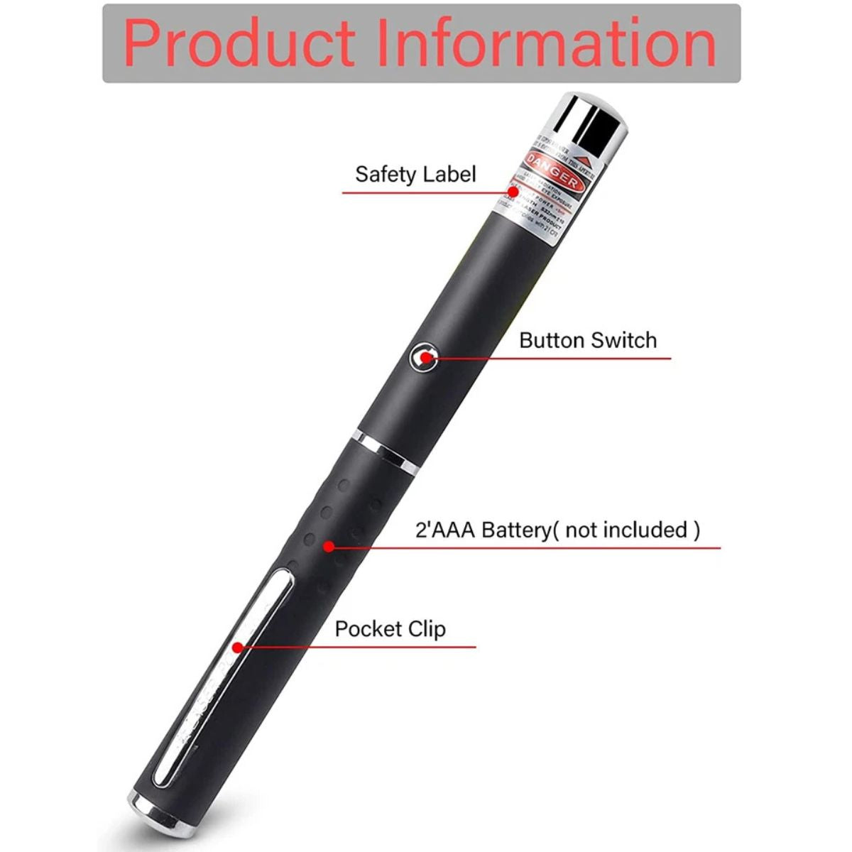 Visible Green Laser Beam Pointer Strong 5 mW 532nm Laser Pen Light