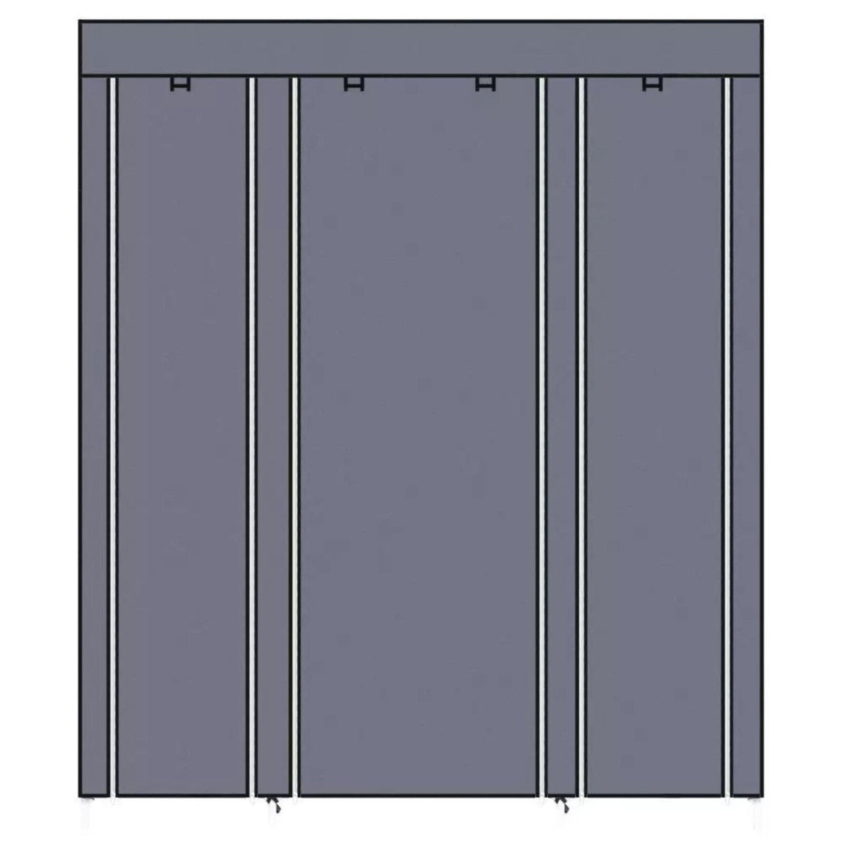 Portable Closet Wardrobe Rack Storage Organizer Fabric, Grey