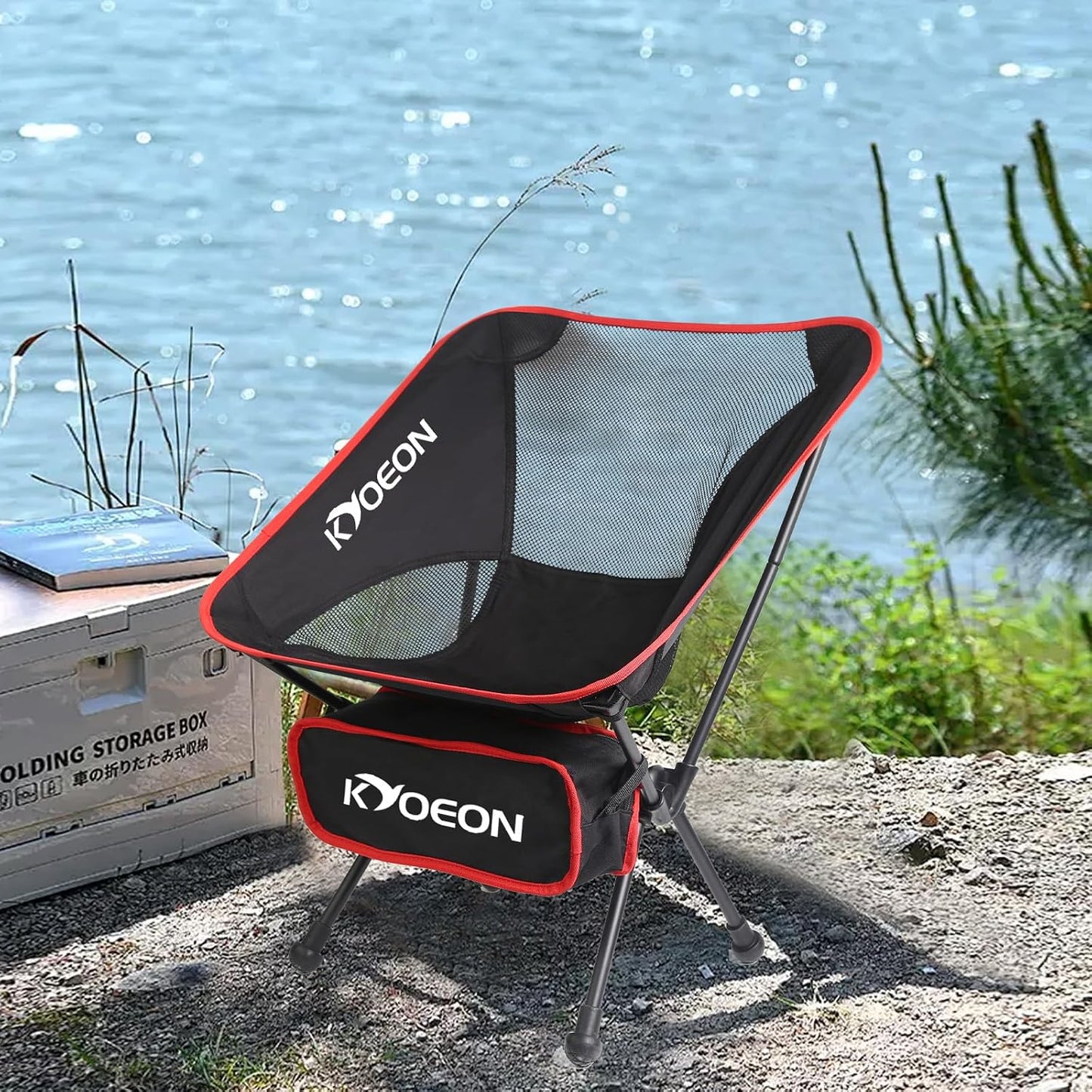 Portable Camping Chair Foldable Picnic Beach Compact Chair, Black