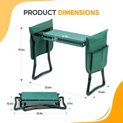 Garden Kneeler Seat Foldable Kneeling Stool Foam Pad Bench
