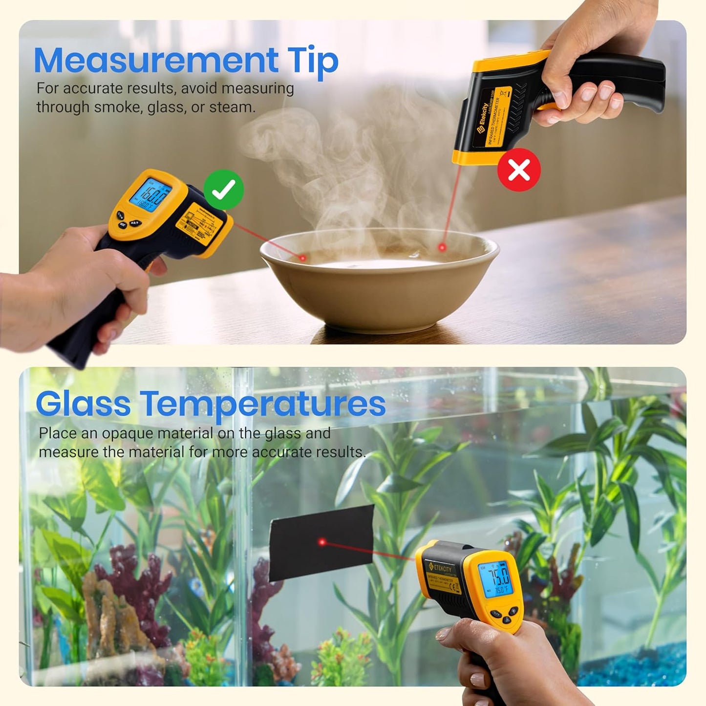 Infrared Thermometer Temp Control Tool,-50 To 450C, Yellow