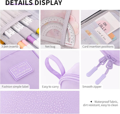 Pen Case Pencil Pouch Bag School Supplies Pencil Bag, Purple