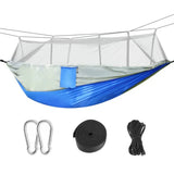Portable Hammock w/Mosquito Net Swing Hanging Hommock, Blue