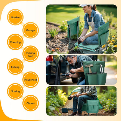 Garden Kneeler Seat Foldable Kneeling Stool Foam Pad Bench