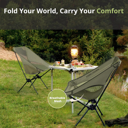 Portable Folding Chair Camping Backrest Lounge Chair -Green