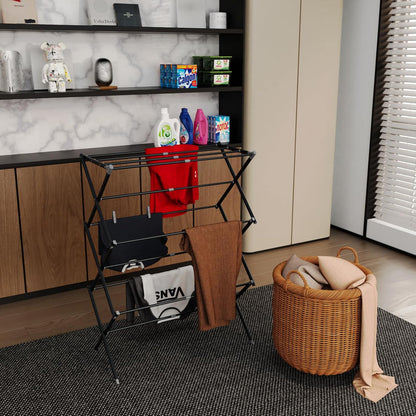 Drying Rack Laundry Foldable Small Collapsible Dry Rack (Black)