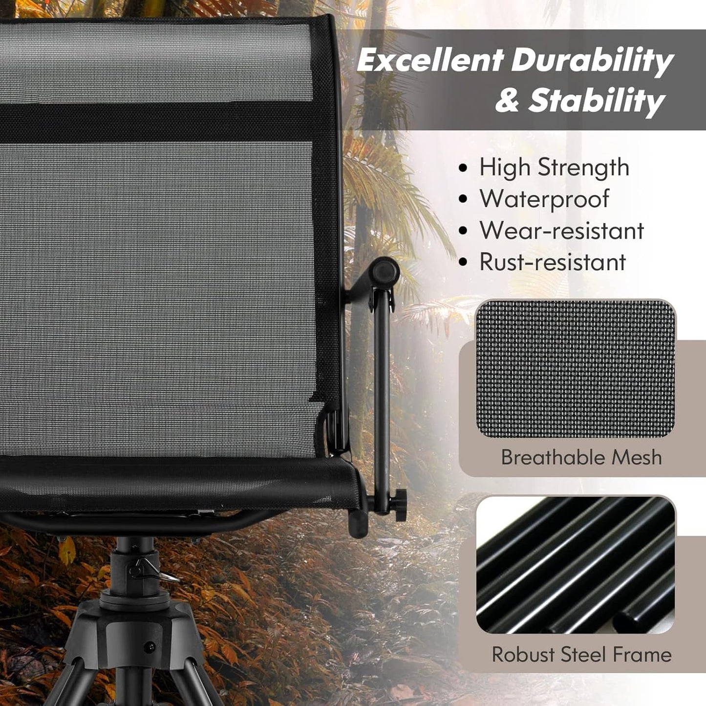 Swivel Blind Chair 360-degree rotation Base Folding Hunting Chair