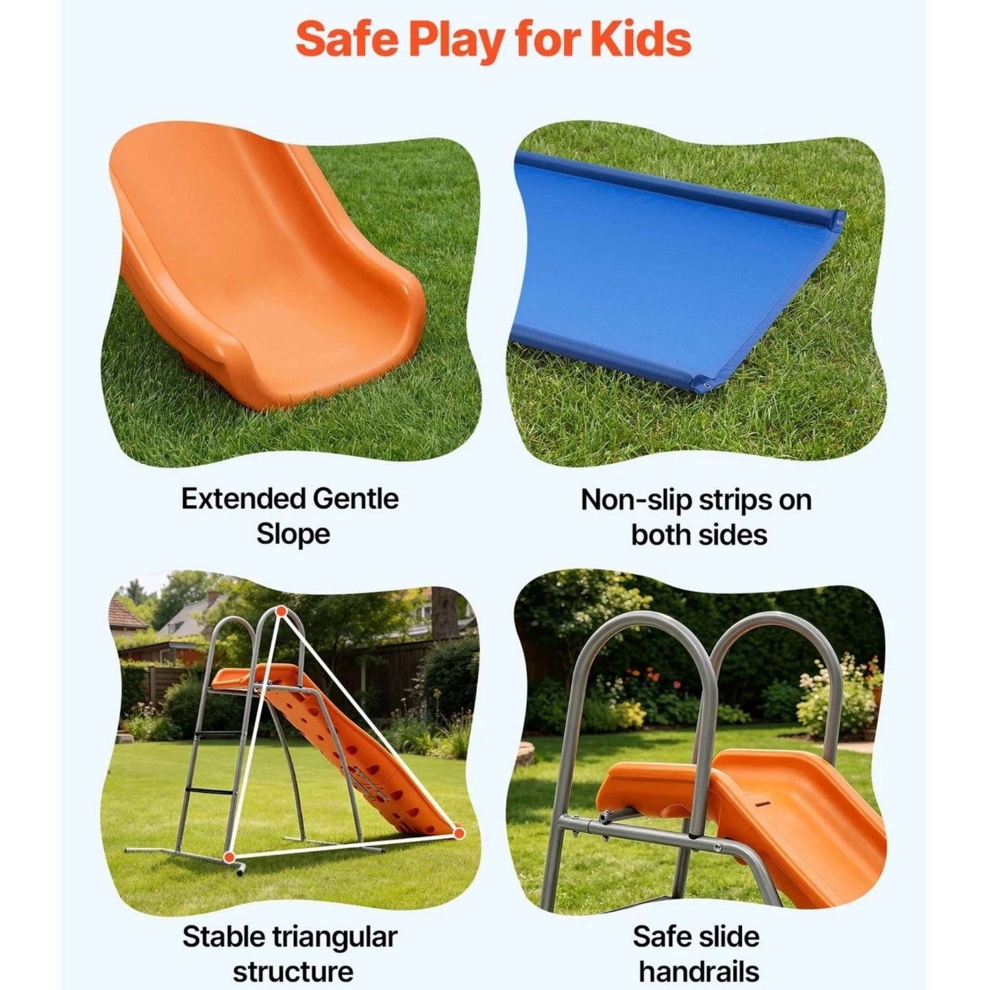 Freestanding Pool Slide W/Sprinkler & Ground Tarp Water Slide