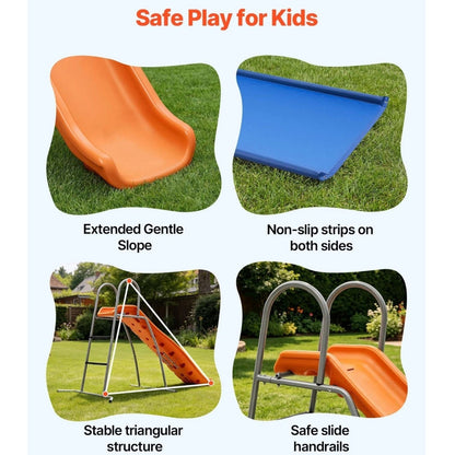 Freestanding Pool Slide W/Sprinkler & Ground Tarp Water Slide