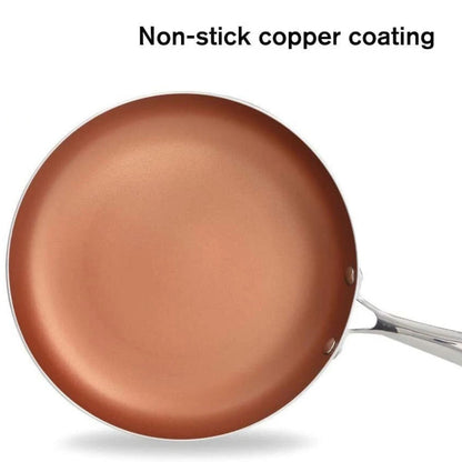 Copper Non-Stick Kitchen Cookware Set Pan & Pots 10-Piece Set