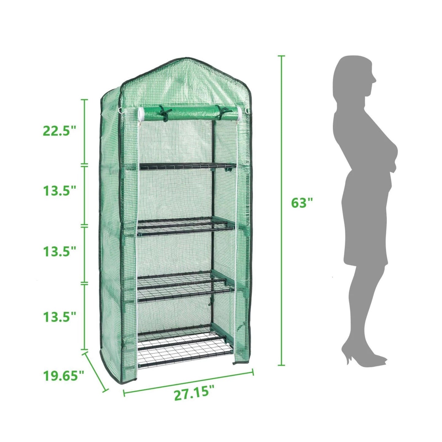 Mini Greenhouse 4 Tier Shelves Garden Portable Plant Growing Tent