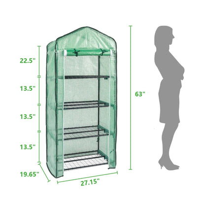 Mini Greenhouse 4 Tier Shelves Garden Portable Plant Growing Tent
