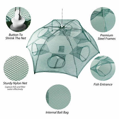 Net Crab Fishing Trap Shrimp Minnow Cast Mesh Foldable Trap Net