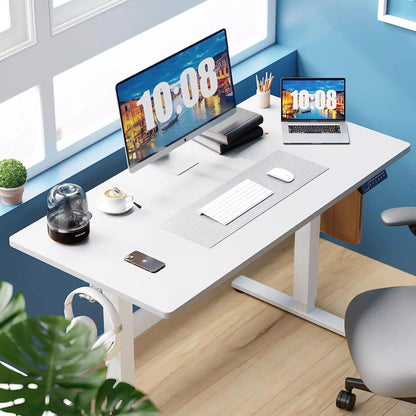 Electric Standing Desk Adjustable Height Sit Office Desk, White