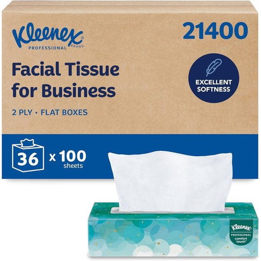 Kleenex 2-Ply Facial Tissues 36 Boxes 100/Box (Ct 3,600 Sheet)