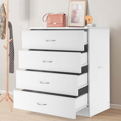 Storage Cabinet 4 Drawer Dresser Hallway Chest Organizer, White
