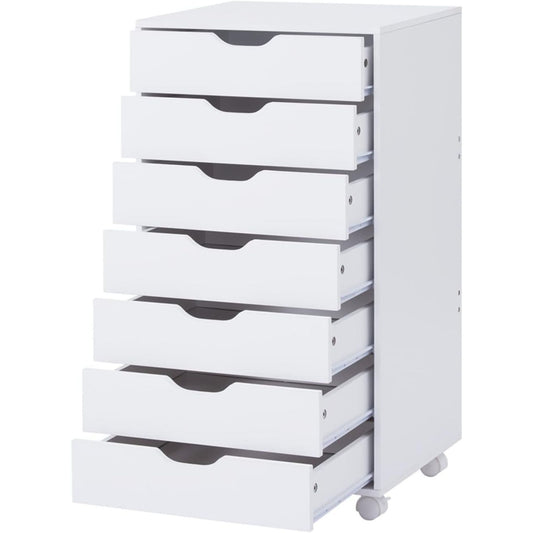 Storage Cabinet 7-Drawer Organizer Multipurpose Cabinet, White