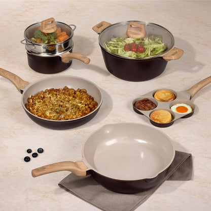 Cookware Set 21 Pcs Ceramic Nonstick Induction Pots Pans Set,