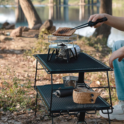 Foldable Campfire Grill Rack Steel Grill W/ Carrying Bag, 2pcs